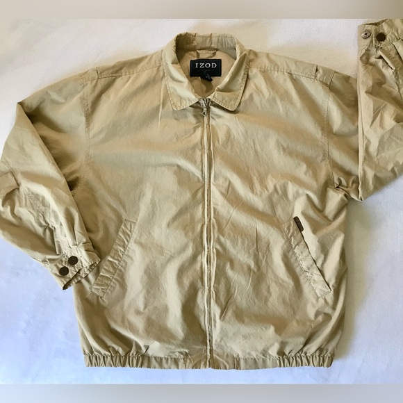 Izod Premium Lined Khaki Performance Full Zip Jacket Mens Size XL - Picture 1 of 12